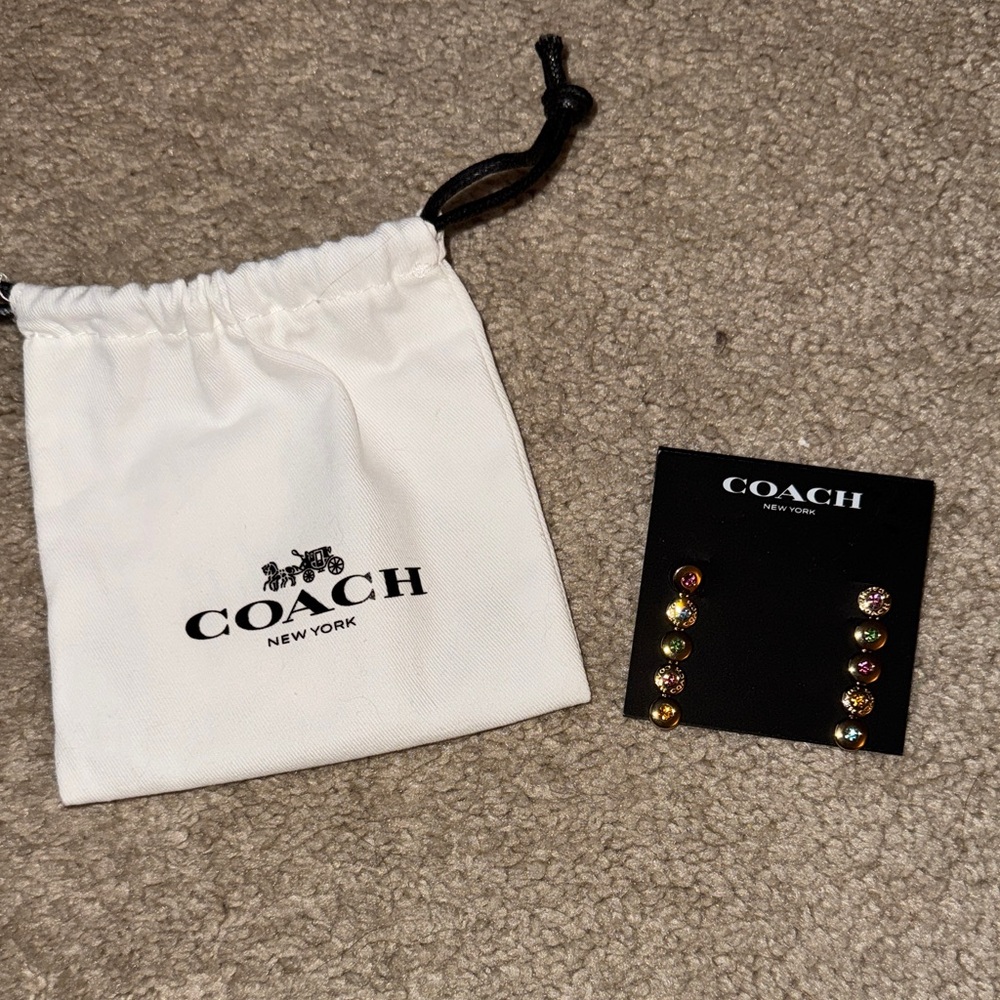 Coach Vibrant Stone Stud Earrings
